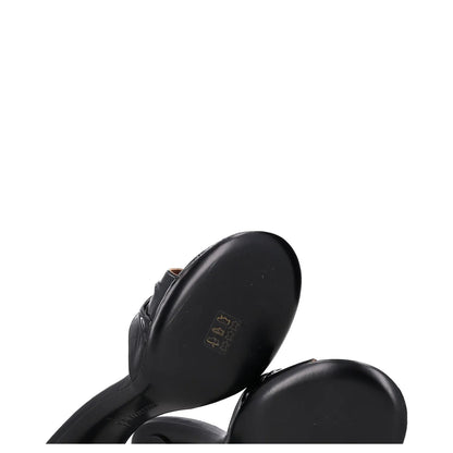 D'ACCORI Womens Heels Black Leather Stiletto Mules Slip On Open Toe UK 8 RRP 595 — View 9
