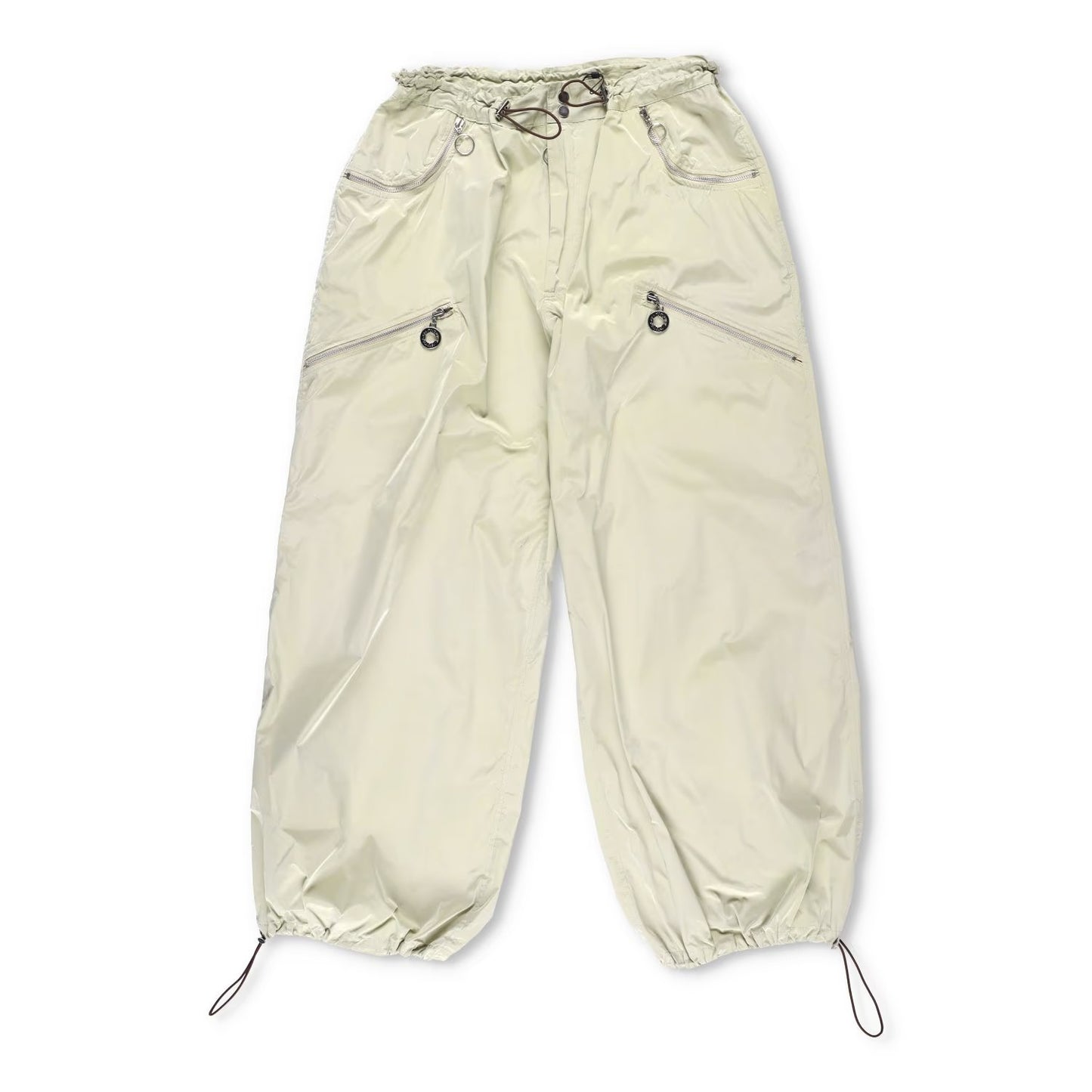 CHARLIE CONSTANTINOU Mens Nylon Essential Trousers Baggy Green M - L RRP 550