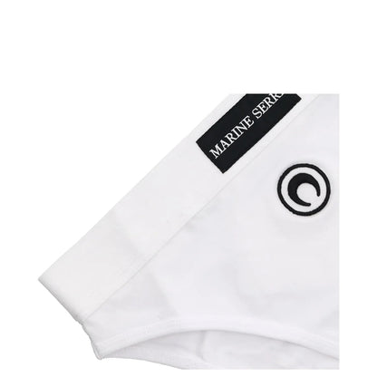 MARINE SERRE Womens Borderline Briefs High Waisted White Knickers Size S RRP 85 — View 4