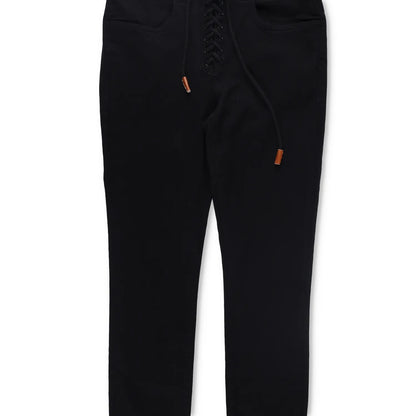 FRAME Womens Trousers Mid Rise Lace Up Skinny Black Cotton Blend Size 28 RRP 150 — View 3