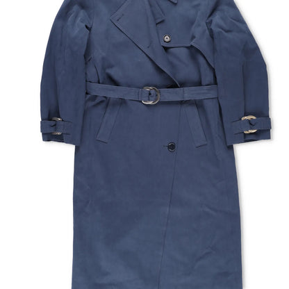 SINEAD O'DWYER Womens Trench Coat Cotton Drill Blue Wast Belt Long 12 RRP 2110 — View 4