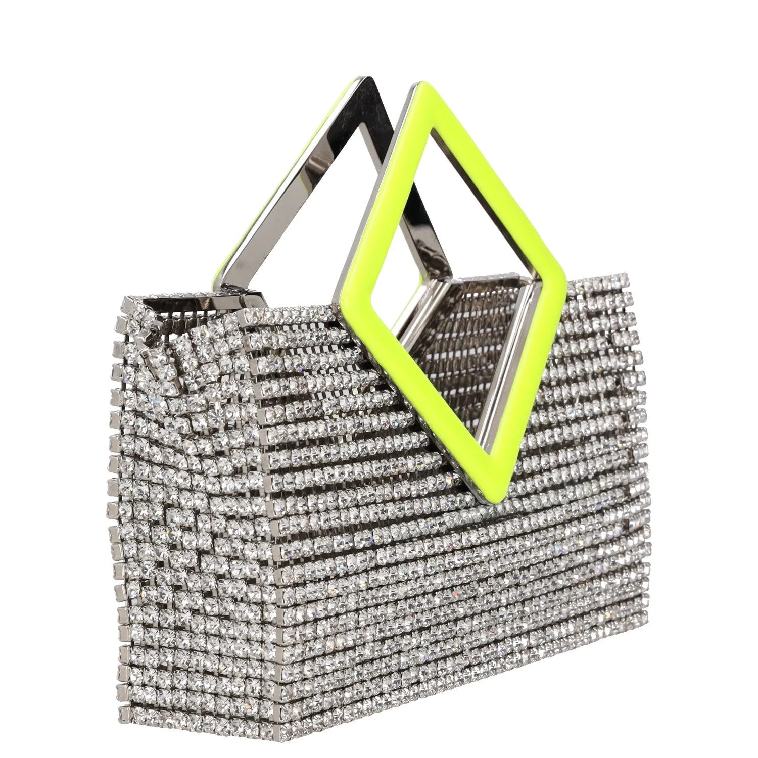 L'ALINGI Womens Clutch Handbag Silver Yellow Metal Rhinestones S RRP 700 — View 3