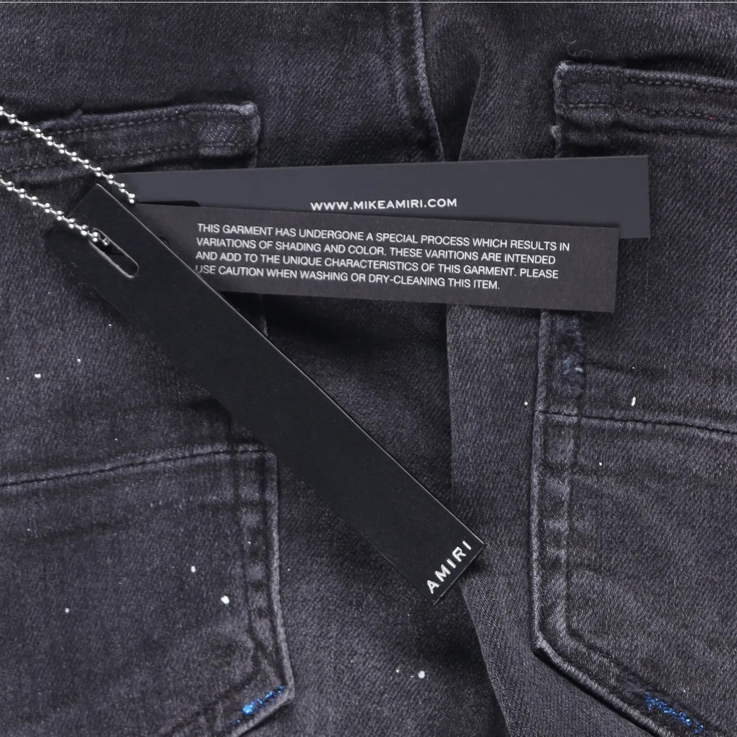AMIRI Mens Skinny Jeans Cotton Blend Paint Splatter Distressed Black 31 RRP 745 — View 6
