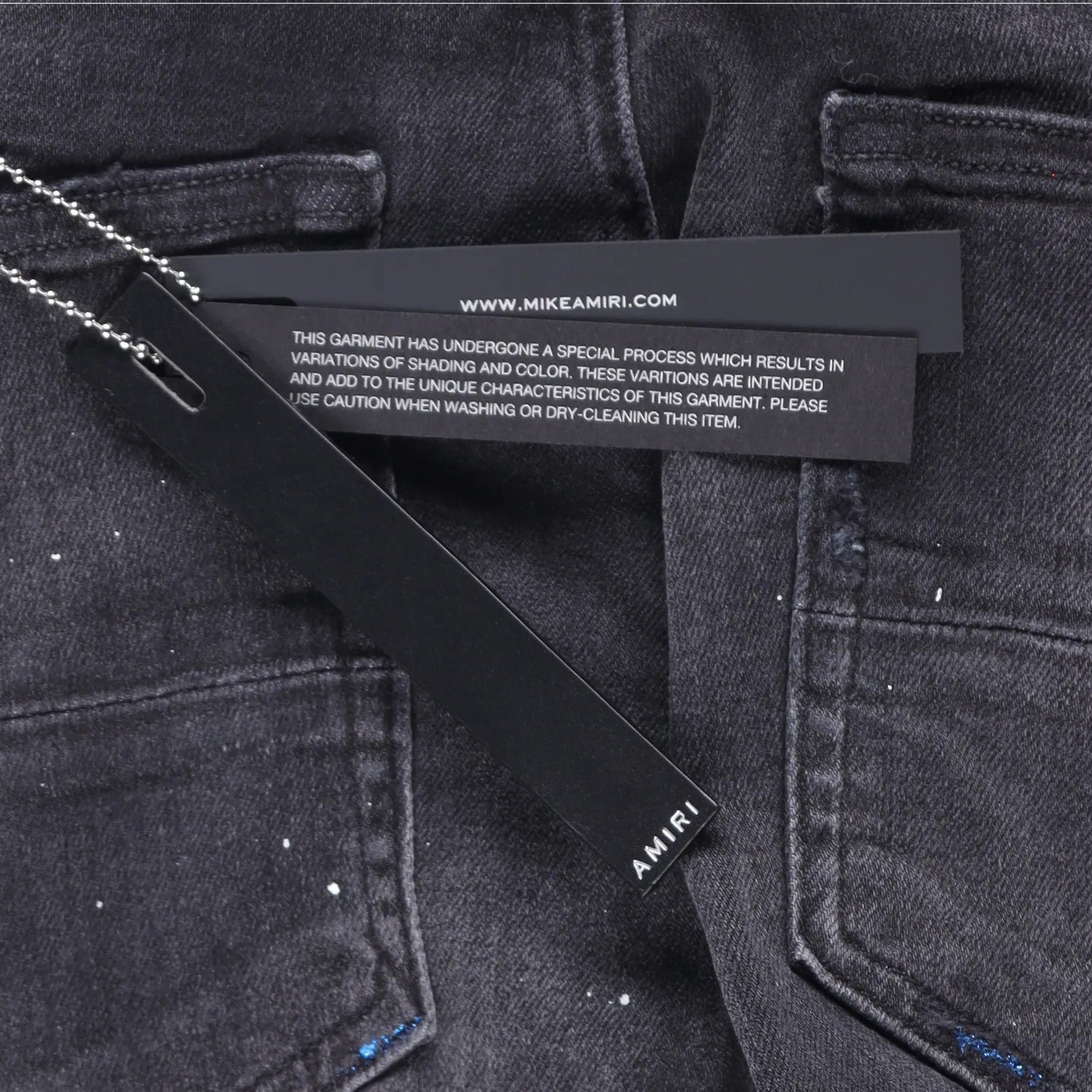 AMIRI Mens Skinny Jeans Cotton Blend Paint Splatter Distressed Black 31 RRP 745 — View 6