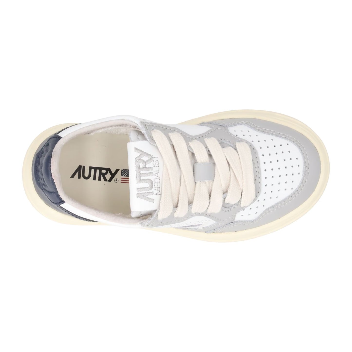 AUTRY Unisex Kids Medalist Trainers Leather Low Top White Comb EU 32 RRP 165 — View 7