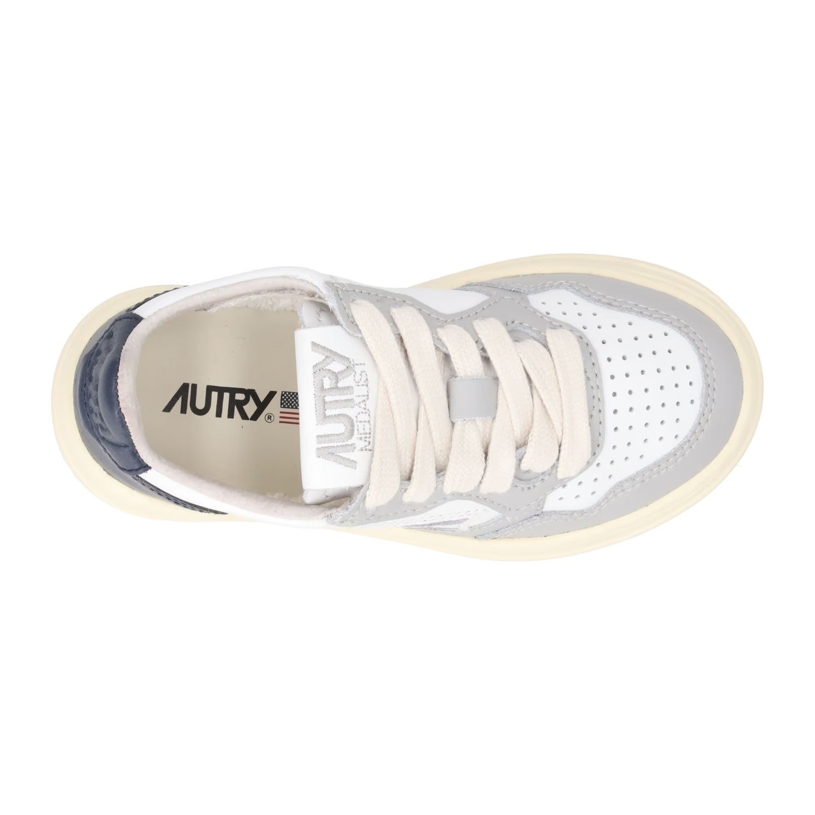 AUTRY Unisex Kids Medalist Trainers Leather Low Top White Comb EU 32 RRP 165 — View 7