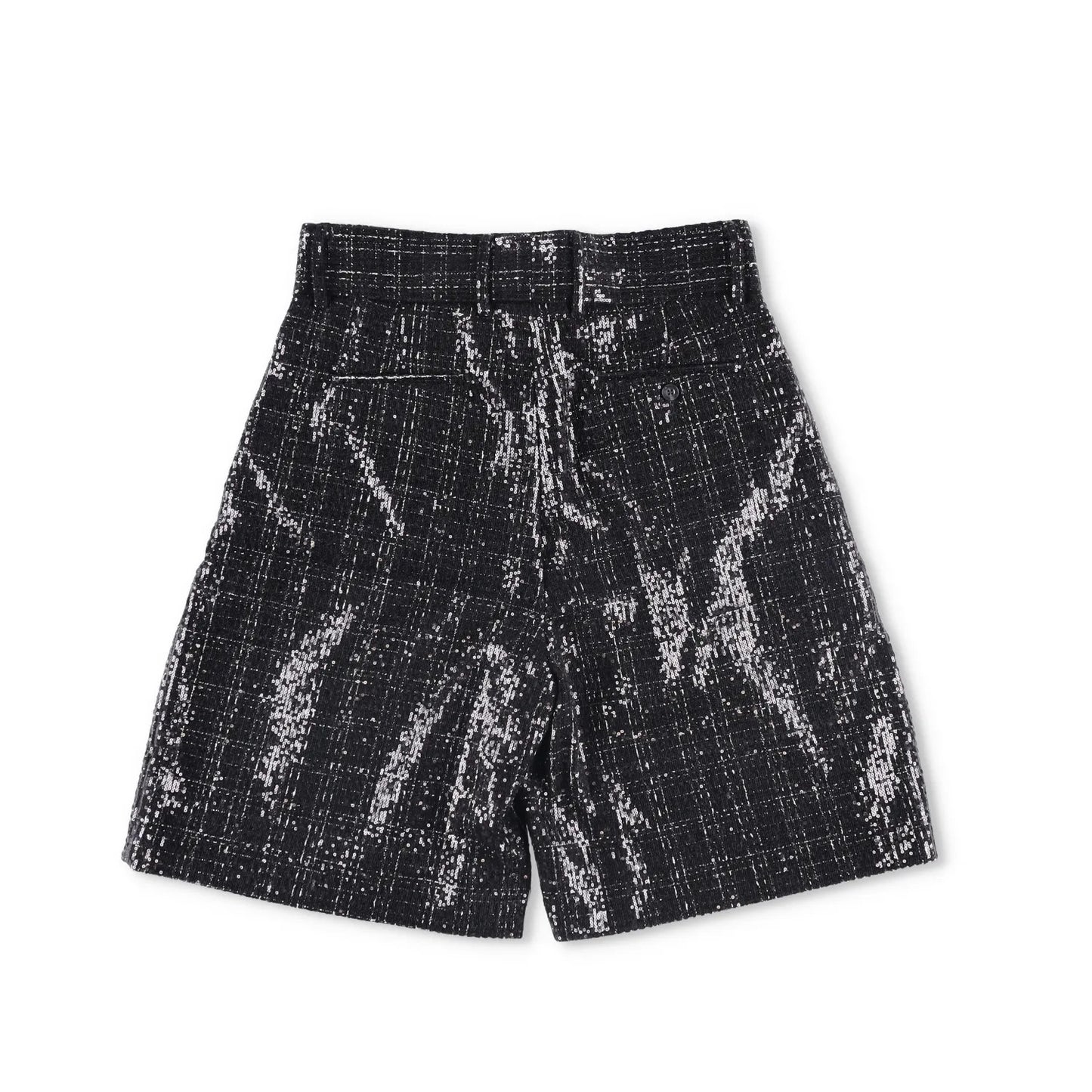 AMIRI Mens Sequin Boucle Skater Shorts Black Tweed Shiny Size 50 RRP 890 — View 11