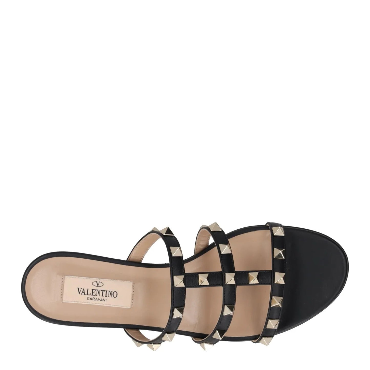 VALENTINO Womens Studded Flat Sandals Black Leather Open Toe UK 2 RRP 680 — View 7