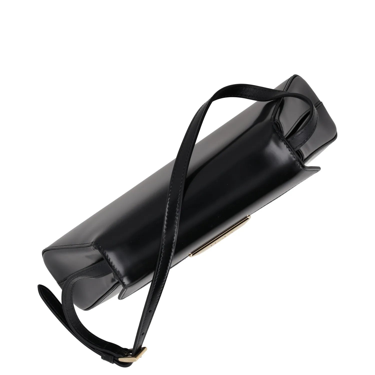 PRADA Womens Spazzolato Brushed Leather Shoulder Bag Black Size M RRP 2650 — View 7