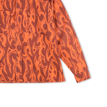 ERL Unisex Canvas Jacket Woven Orange Button Graphic Print Long Sleeve XS RRP450 — View 4