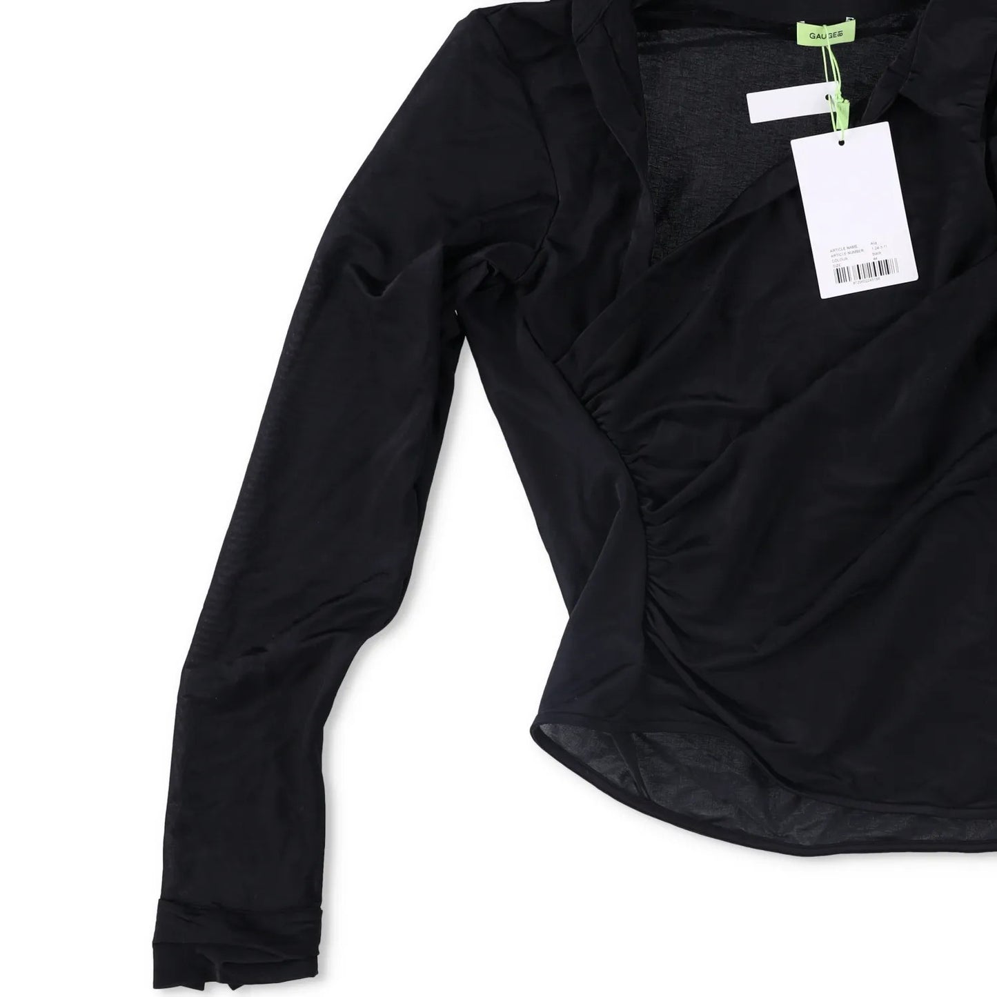 GAUGE81 Womens Alia Shirt Black V Neck Stretch Blouse Lightweight 44 RRP 320 — View 4