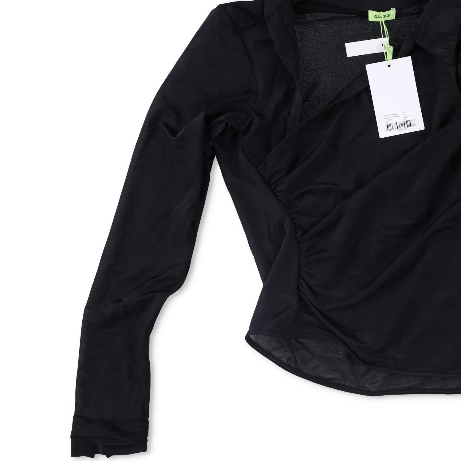 GAUGE81 Womens Alia Shirt Black V Neck Stretch Blouse Lightweight 44 RRP 320 — View 4