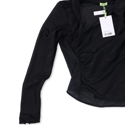 GAUGE81 Womens Alia Shirt Black V Neck Stretch Blouse Lightweight 44 RRP 320 — View 4