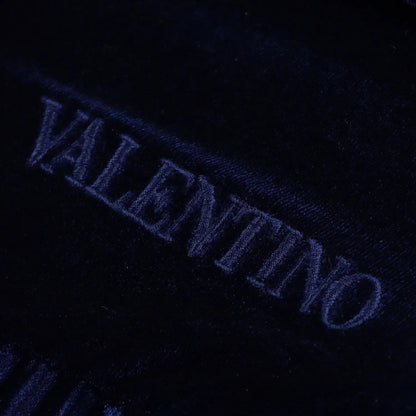 Valentino Womens Midi Dress Blue Velvet Pleated Long Balloon Sleeve XS RRP 1800 — View 7