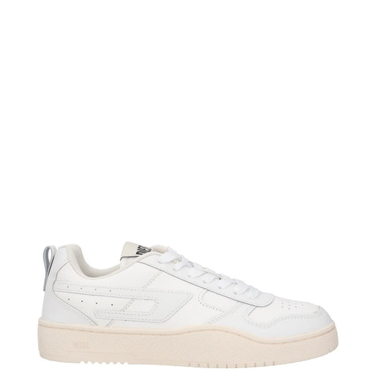 DIESEL Womens Trainer White Leather Low Top Lace Up Beige Sole UK 7.5 RRP 145