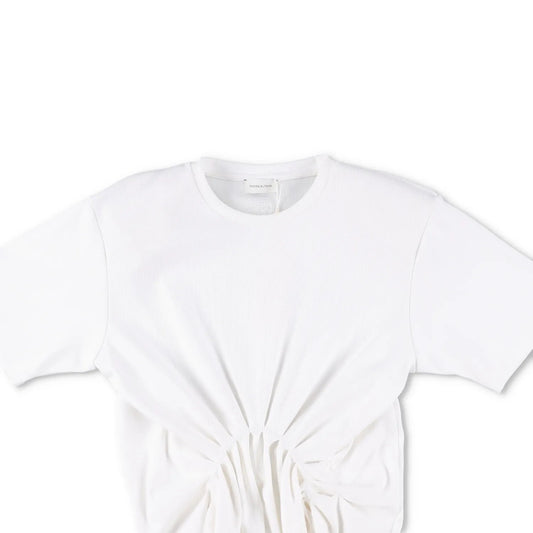MAGDA BUTRYM Womens Re25 T-Shirt 01 Ruffle Short Sleeve Crop White 34 RRP 330 — View 2