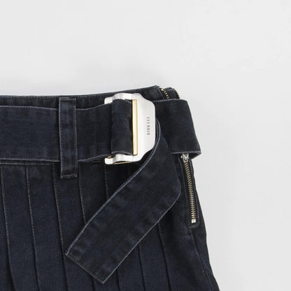 DION LEE Womens Darted Denim Mini Skirt Black Cotton Buckle Size 6 RRP 690 — View 4