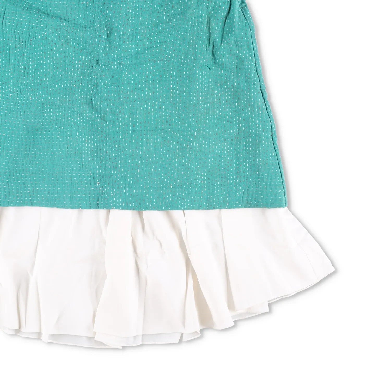 WALES BONNER Womens Triumph Skirt Green White Knee Length Size 38 RRP 1055 — View 4