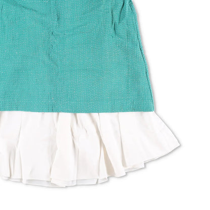 WALES BONNER Womens Triumph Skirt Green White Knee Length Size 38 RRP 1055 — View 4