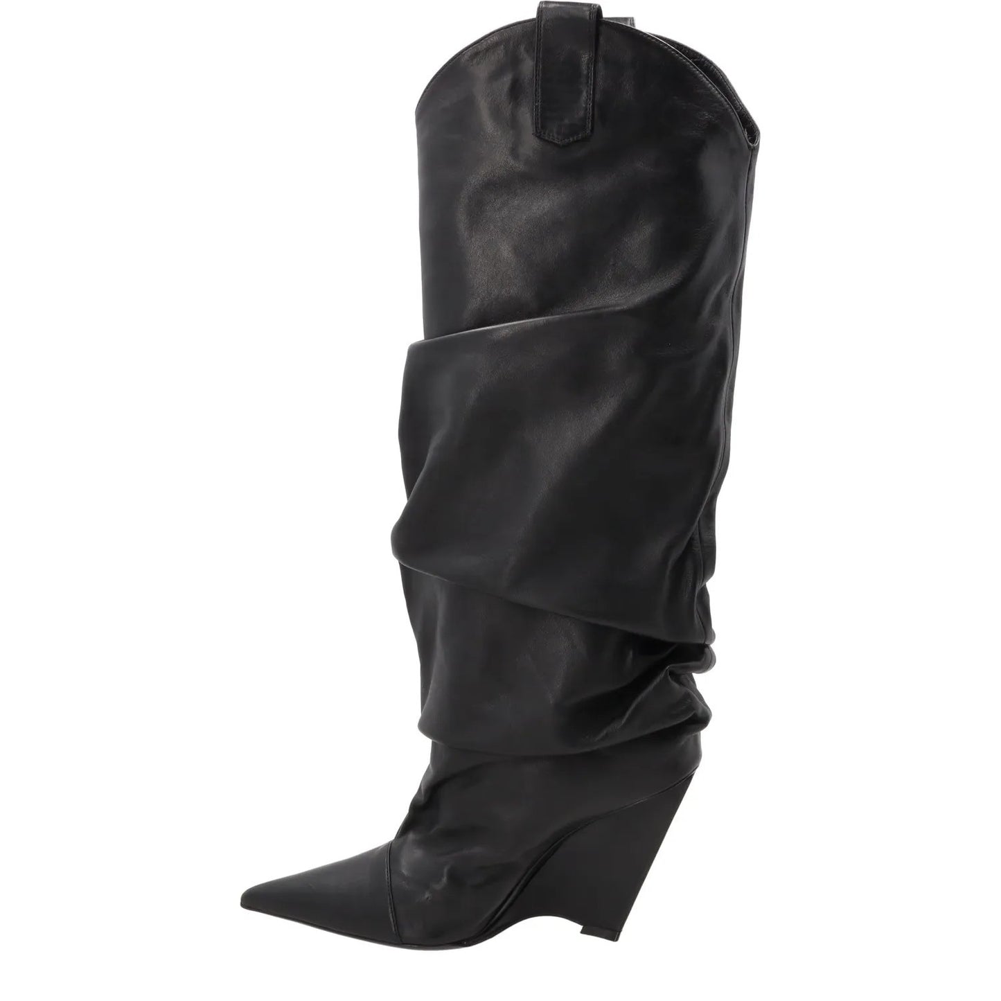 D'ACCORI Womens Arizona Boot 100 Leather Formal Black Wedge Heel EU 39.5 RRP1695 — View 5