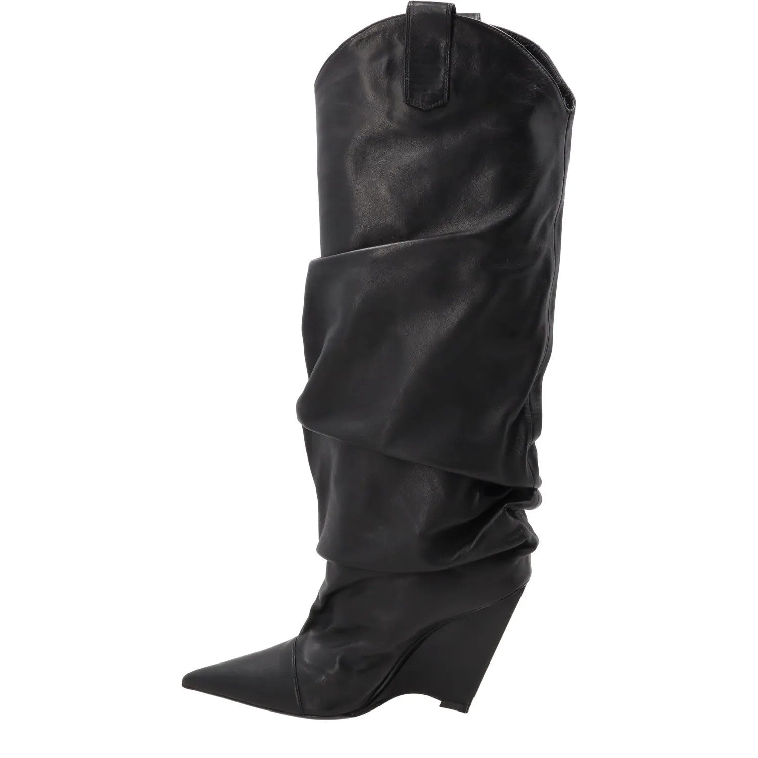D'ACCORI Womens Arizona Boot 100 Leather Formal Black Wedge Heel EU 39.5 RRP1695 — View 5