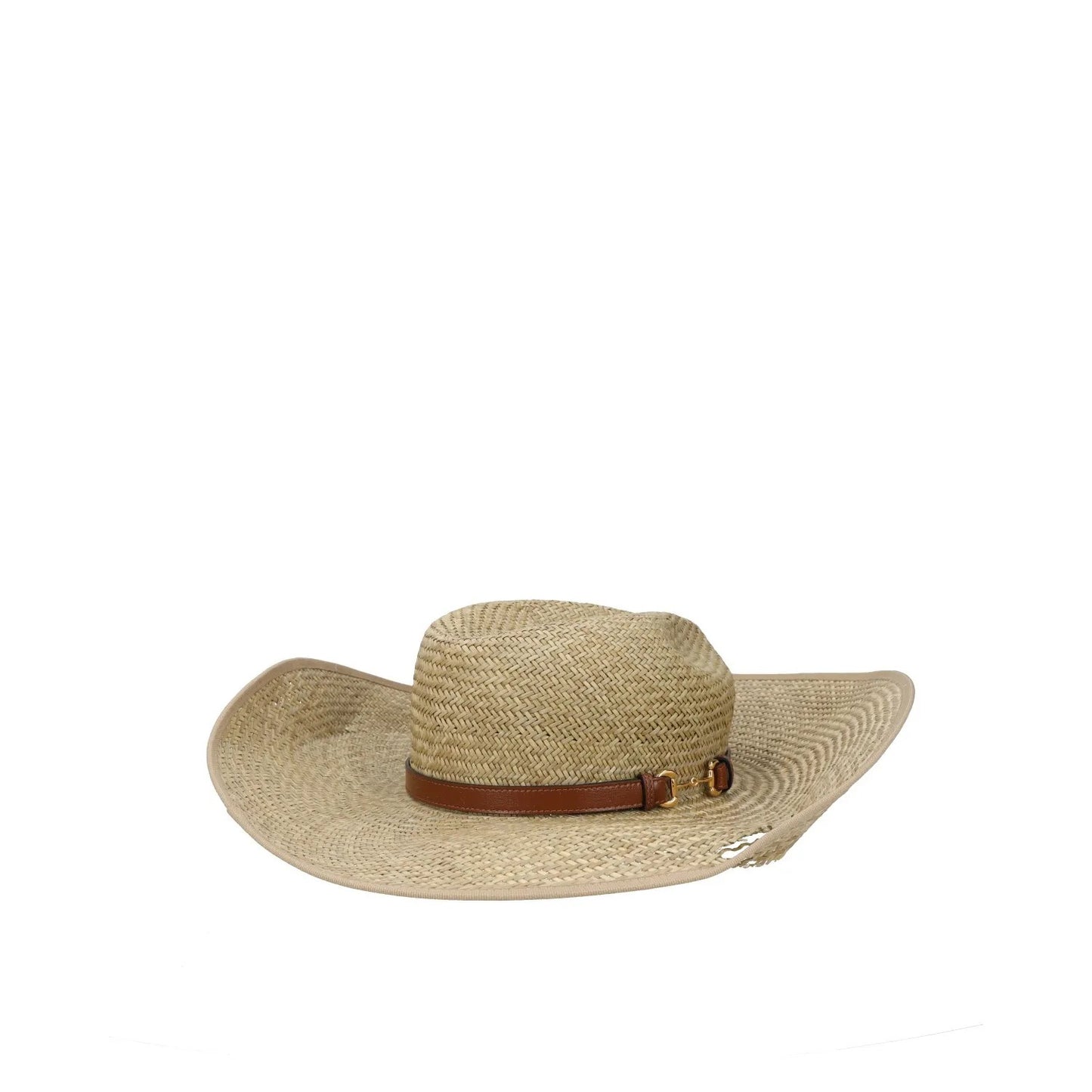 GUCCI Womens Straw Mora Hat  Fedora Beige Neutrals Buckle Size M RRP 435 — View 2