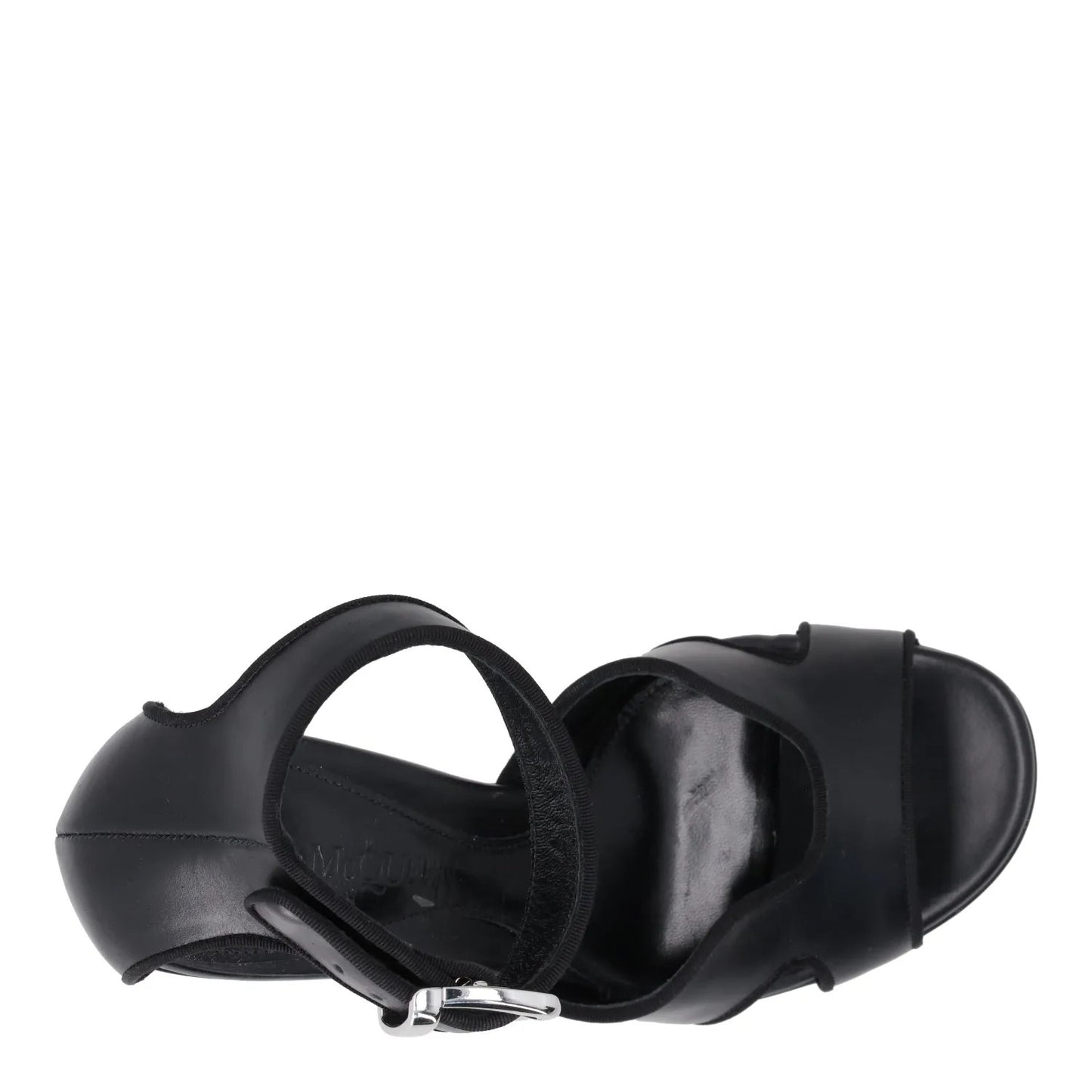 ALEXANDER MCQUEEN Ladies Platform Sandal Leather Black Block Heel EU 39 RRP 790 — View 7