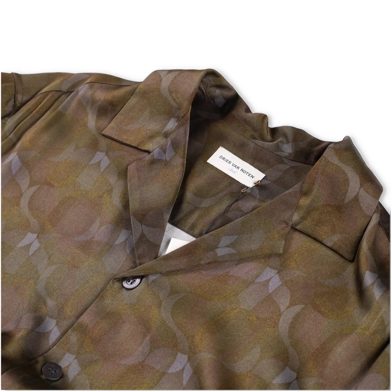 DRIES VAN NOTEN Mens Cassi Embroider Shirt Button-Up Green Short Sleeve S RRP753 — View 6