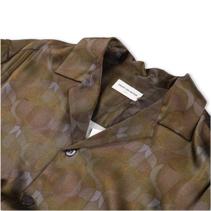 DRIES VAN NOTEN Mens Cassi Embroider Shirt Button-Up Green Short Sleeve S RRP753 — View 6