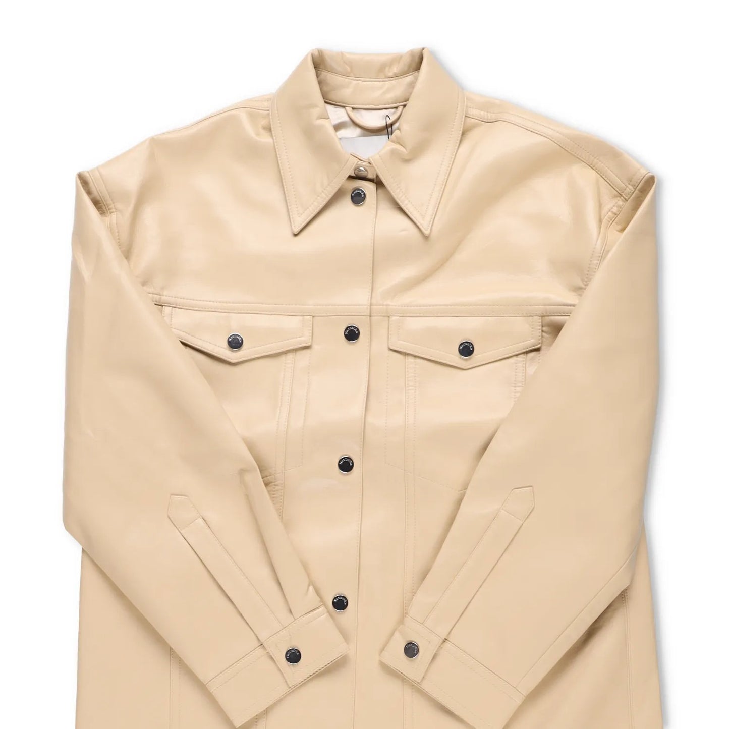 NANUSHKA Women Keano Trench Coat Button Up Leather Beige Neutrals Size L RRP1475 — View 4