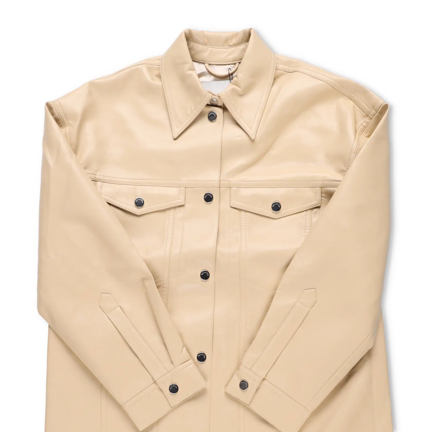 NANUSHKA Women Keano Trench Coat Button Up Leather Beige Neutrals Size L RRP1475 — View 4