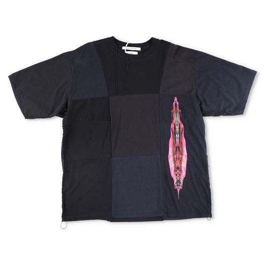 CHILDREN OF THE DISCORDANCE Mens T-Shirt Black Cotton Patchwork Size 1 RRP 180