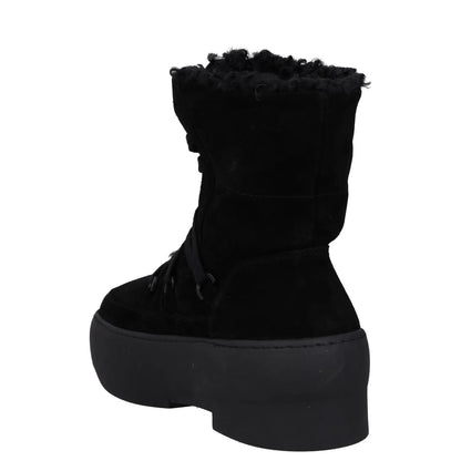 GIABORGHINI Womens Boot Black Leather Platform Heel Lace Up Faux Fur UK 2 RRP375 — View 5