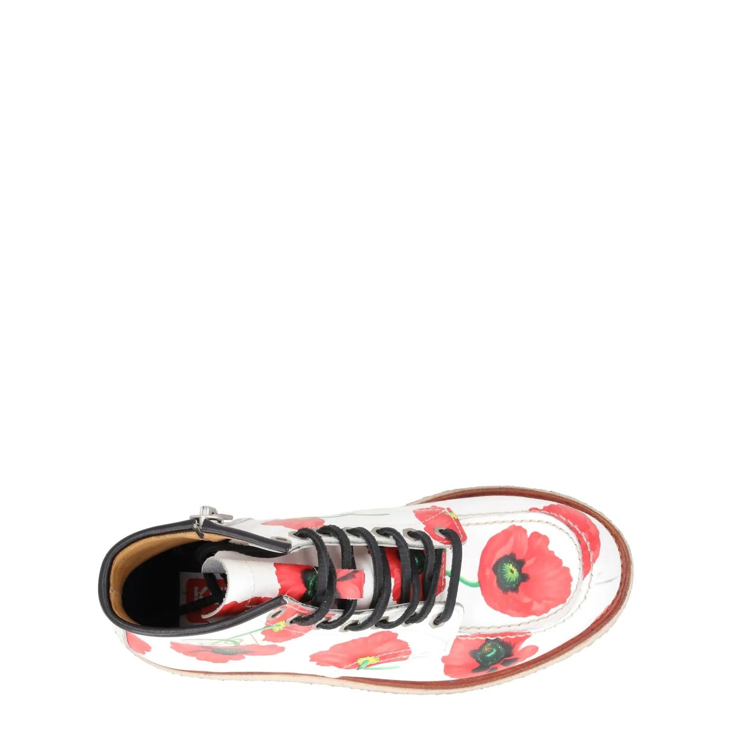 KENZO Womens Yama Lace Up Bootie Leather Floral White Flat Heel Size 37 RRP 735 — View 7