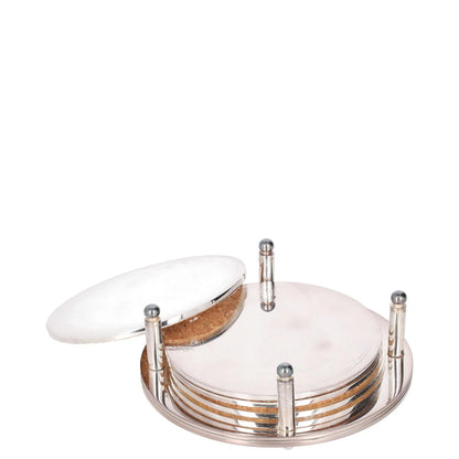 SOHO HOME Rochester Engraved Silver Coasters Set Of 4 Metallic One Size RRP 125 — View 4