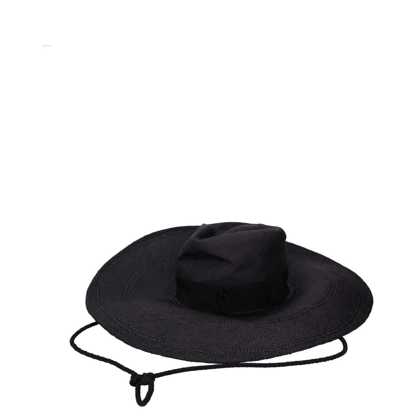 RUSLAN BAGINSKIY Womens Wide Brim Straw Fedora Hat Black Size M RRP 520 — View 2