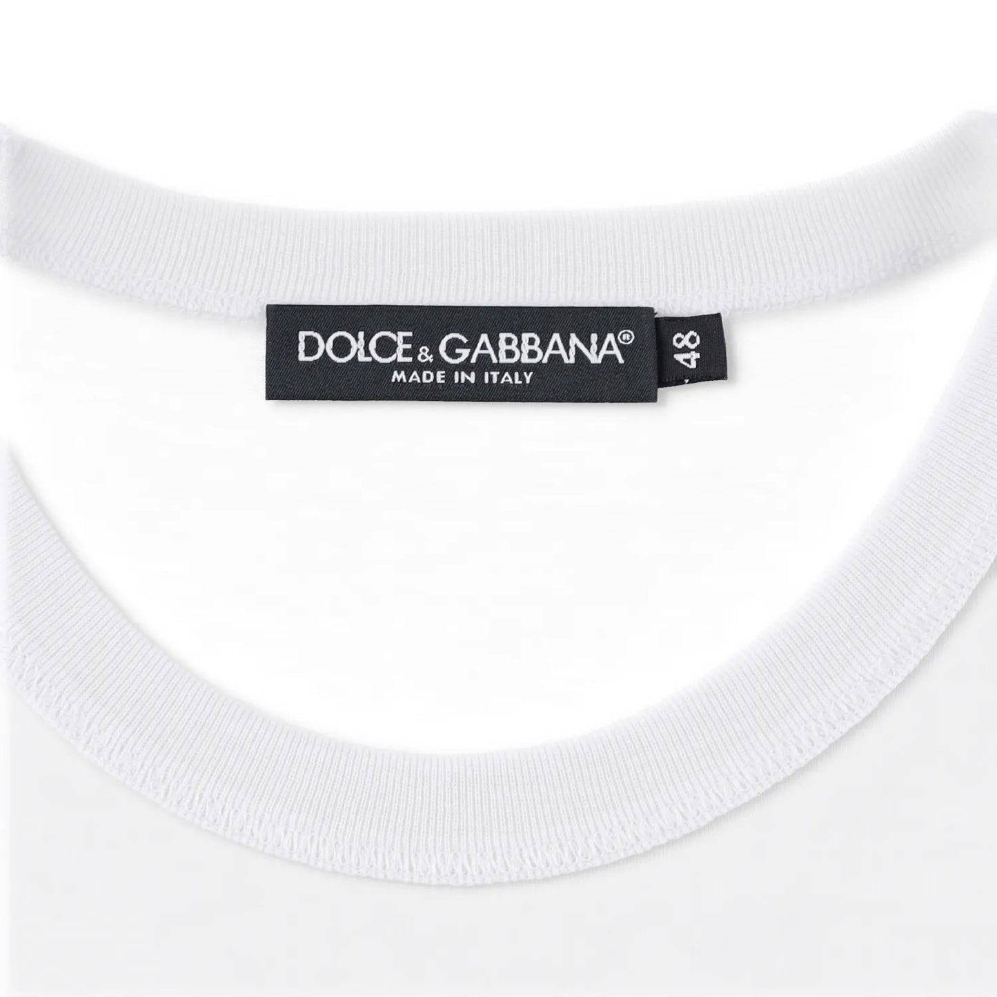 DOLCE & GABBANA Mens T-Shirt White Short Sleeve Crew Neck Plaque Size 48 RRP 485 — View 5
