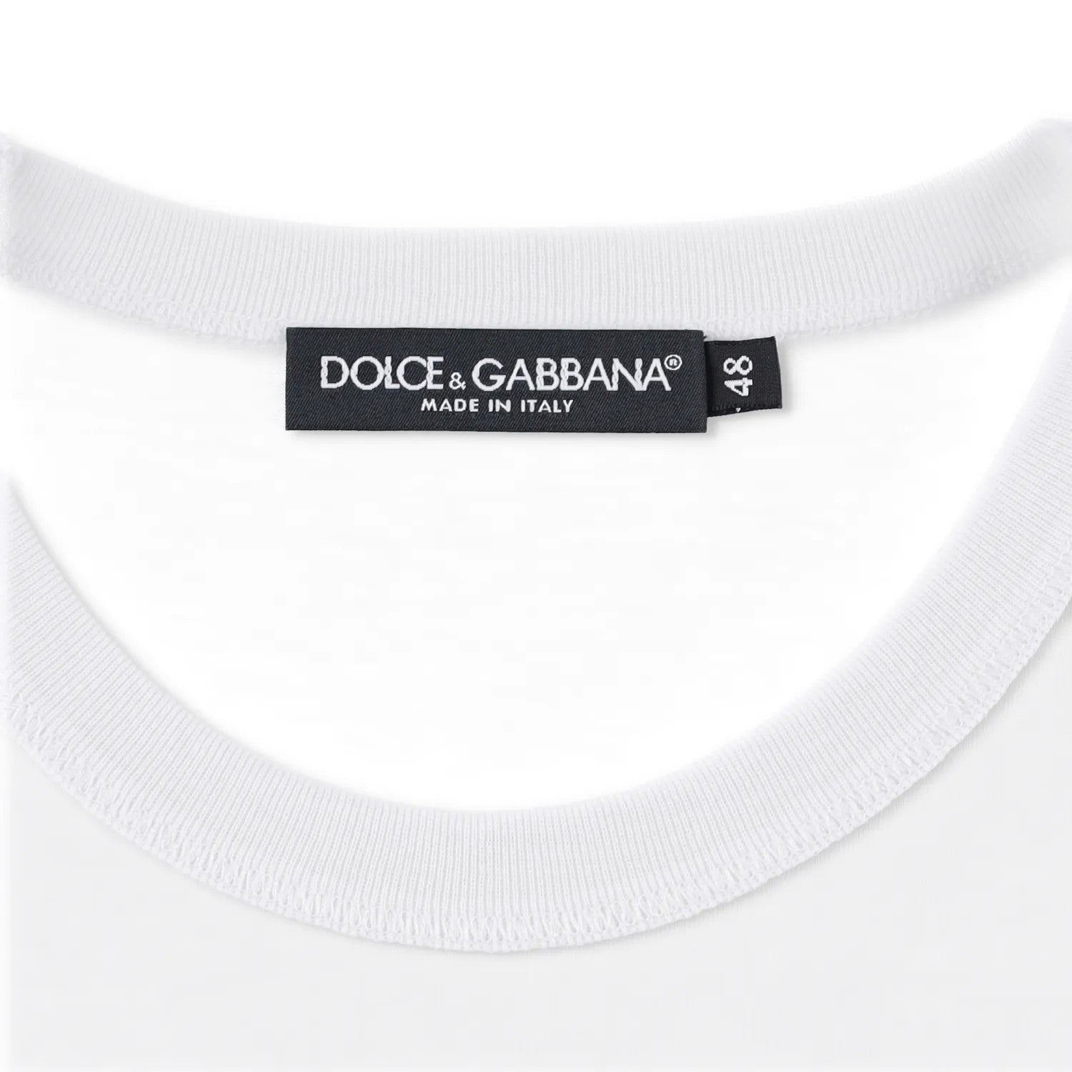 DOLCE & GABBANA Mens T-Shirt White Short Sleeve Crew Neck Plaque Size 48 RRP 485 — View 5