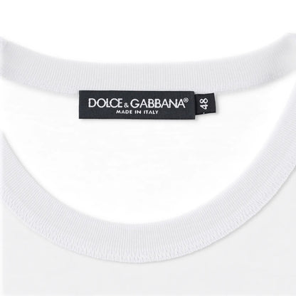 DOLCE & GABBANA Mens T-Shirt White Short Sleeve Crew Neck Plaque Size 48 RRP 485 — View 5