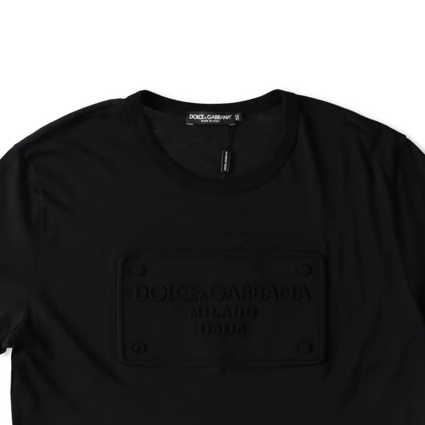 DOLCE & GABBANA Mens T-Shirt Fu7Eq+Embossing Nero Black Short Sleeve 52 RRP 475 — View 3