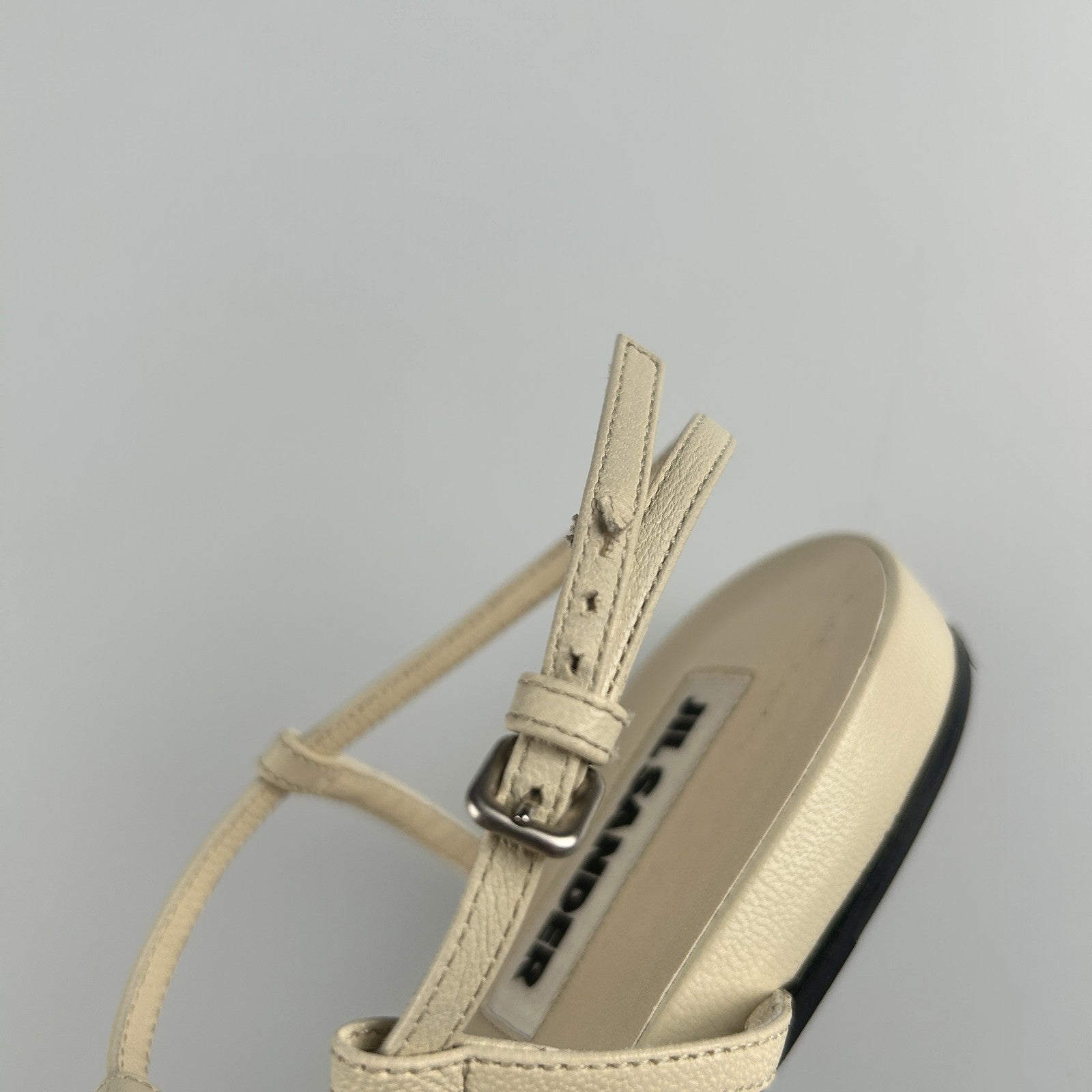 JIL SANDER Womens Thong Sandals Leather Square Toe White UK 7 RRP 667.9 — View 5