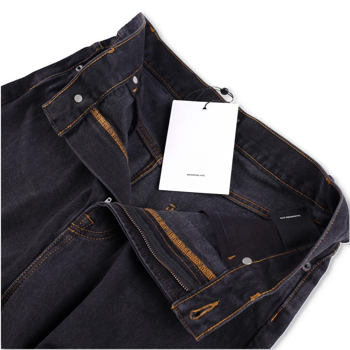 WARDROBE NYC Womens Low Rise Jean Wide-Leg Jeans Black 5 Pocket Size 28 RRP 285 — View 9