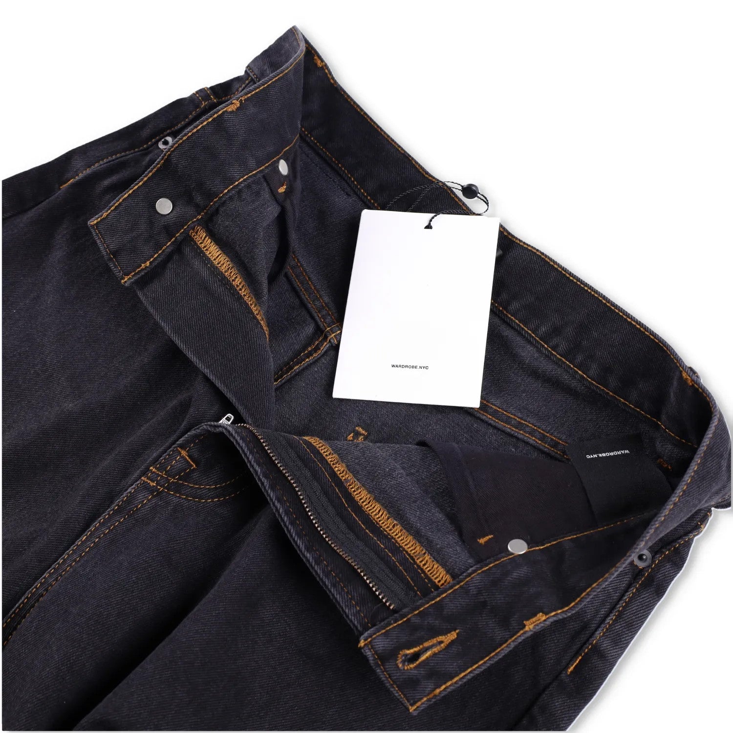 WARDROBE NYC Womens Low Rise Jean Wide-Leg Jeans Black 5 Pocket Size 28 RRP 285 — View 9