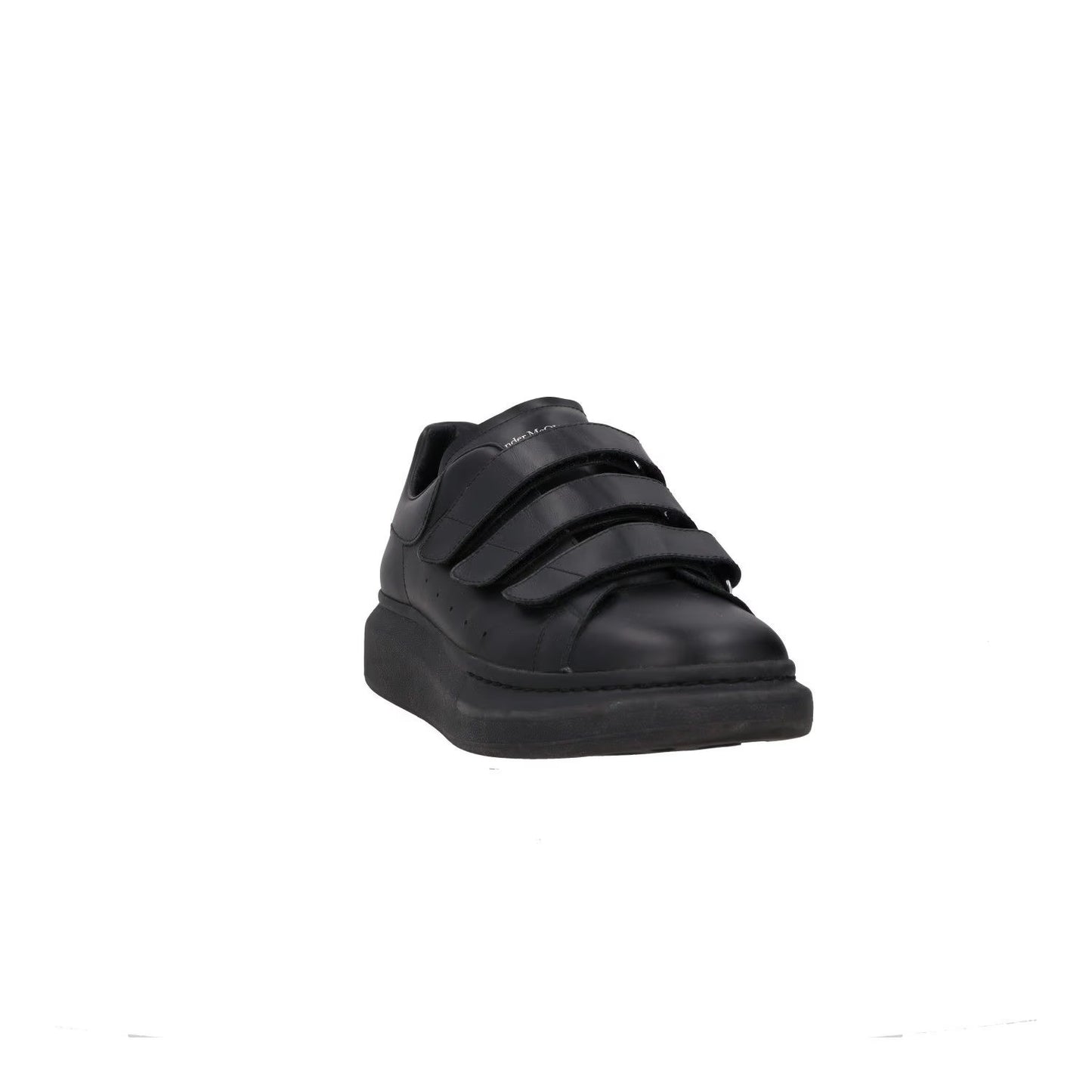 ALEXANDER MCQUEEN Mens Trainers Black Leather Low Top Strappy UK 9.5 RRP 485 — View 2