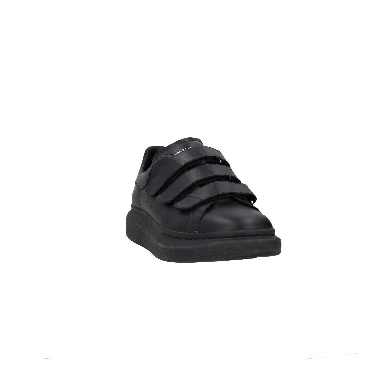 ALEXANDER MCQUEEN Mens Trainers Black Leather Low Top Strappy UK 9.5 RRP 485 — View 2
