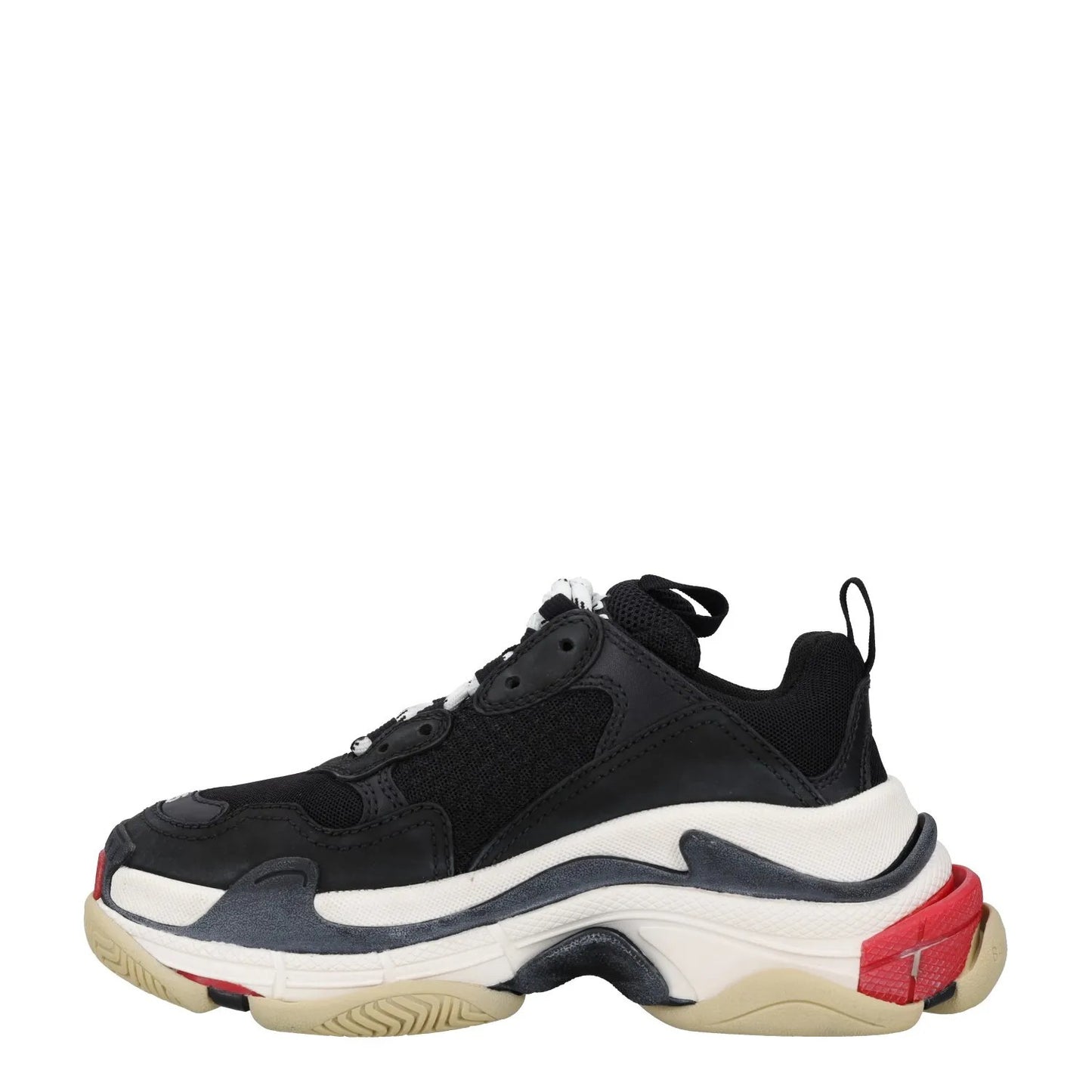 BALENCIAGA Womens Trainers Black White Red Leather Chunky Sole UK 2 RRP 865 — View 4