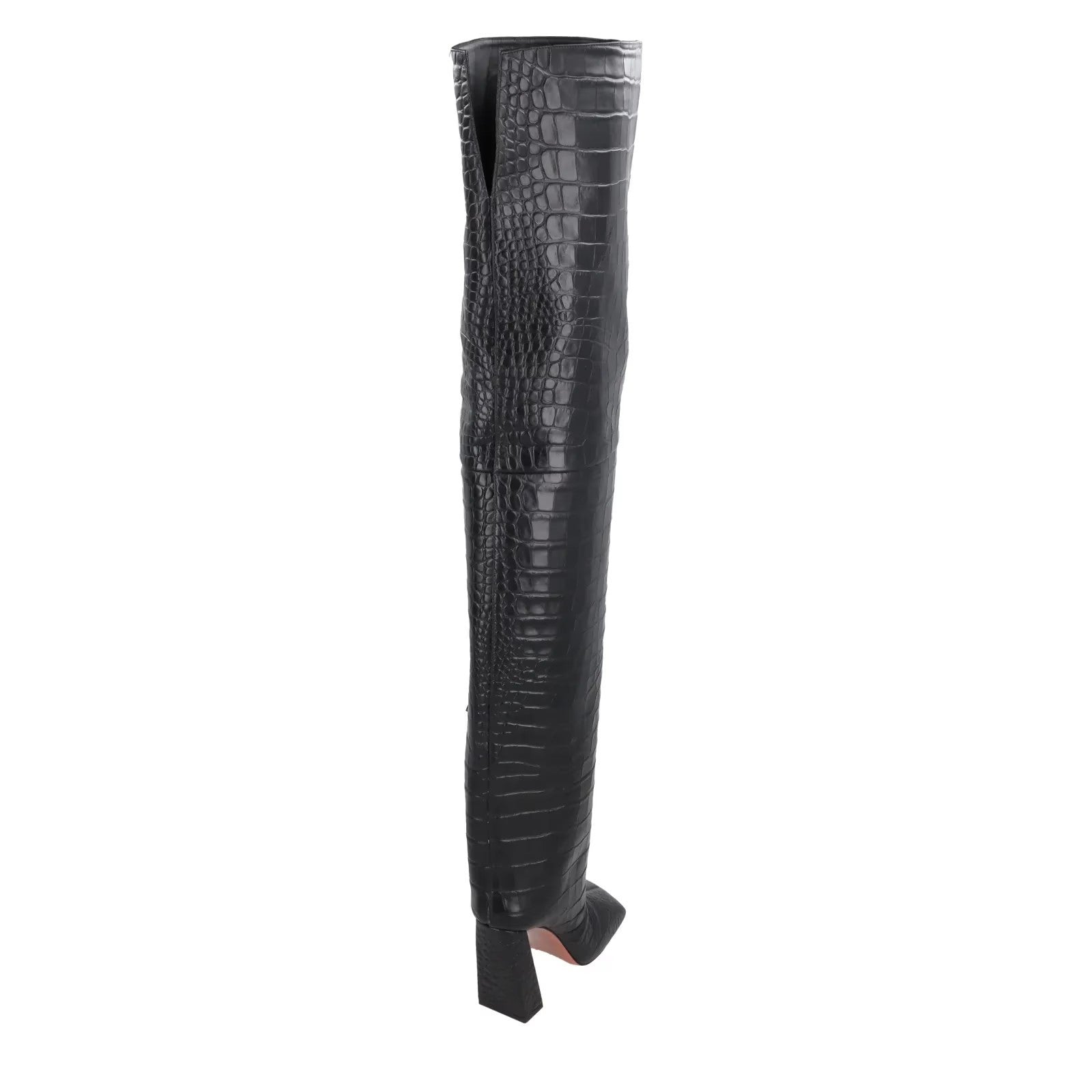 AMINA Women Marine 95 High Heel Square Thigh High Croc Boots Black UK5.5 RRP1650 — View 6