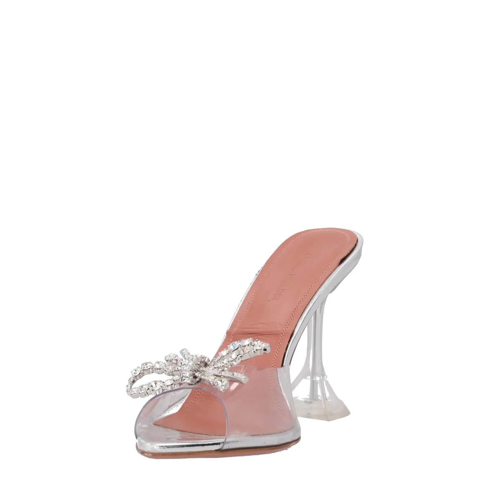 AMINA MUADDI Rosie Glass Slipper Mule Clear PVC Crystal High Heels UK 5 RRP 855 — View 3