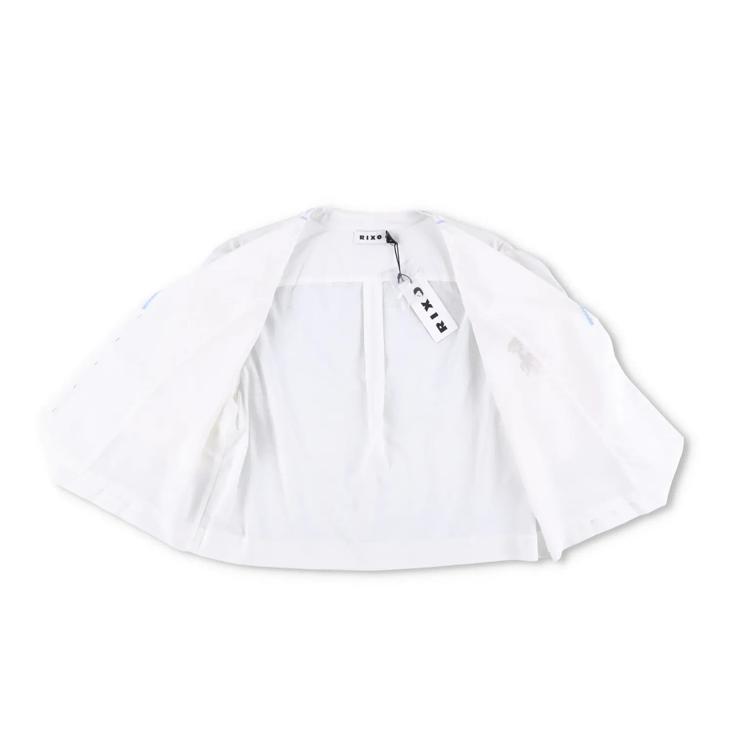 RIXO Womens Ravello Blouse Collared Palm Embroidered Short Puff Sleeve 14 RRP175 — View 6