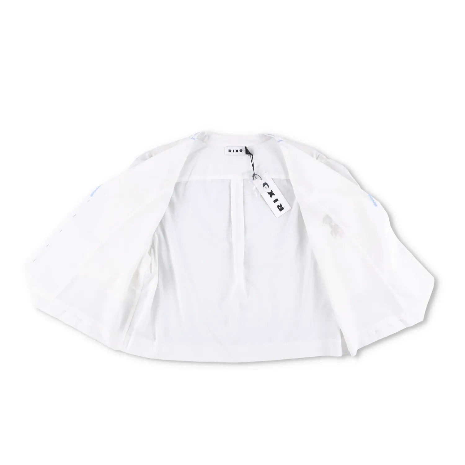RIXO Womens Ravello Blouse Collared Palm Embroidered Short Puff Sleeve 14 RRP175 — View 6